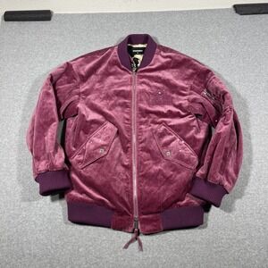 NWT Dsquared2 Women Sz 38 Oversized Zip Bomber Velvet Distressed Pink $1,660